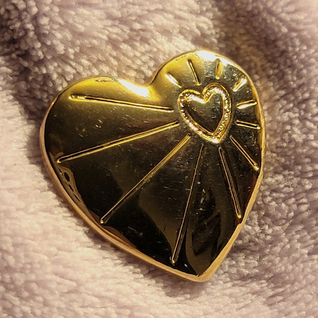 Vintage 1996 The Variety Club Gold Heart Pin/Brooch/Badge